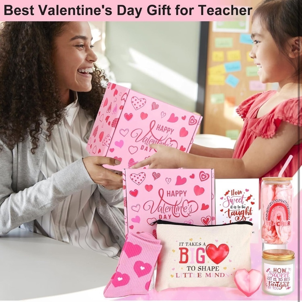 Teacher Appreciation Valentines Day gift box, gift basket for women tumbler soap - Picture 7 of 7
